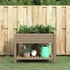 Image de Lit surélevé de jardin marron clair 110x45x79 cm polypropylène