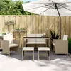 Image de Ensemble à manger de jardin avec coussins 6pcs beige poly rotin