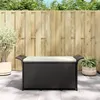 Image de vidaXL Banc de jardin avec coussin noir 116x46x57 cm résine tressée 363417