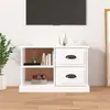 Image de Meuble TV blanc brillant 73x35,5x47,5 cm bois d ingénierie