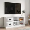 Image de vidaXL Meuble TV blanc brillant 102x35,5x47,5 cm bois d'ingénierie816178