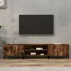 Image de Meuble TV chêne fumé 180x31,5x40 cm bois d ingénierie