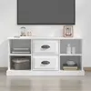 Image de Meuble TV blanc 99,5x35,5x48 cm bois d ingénierie