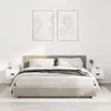 Image de Tables de chevet murales 2 pcs blanc brillant 41,5x36x28 cm