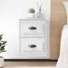 Image de Tables de chevet murales 2 pcs blanc 41,5x36x53 cm