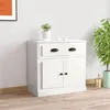 Image de Buffet blanc brillant 70x35,5x67,5 cm bois d ingénierie