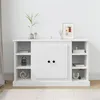 Image de vidaXL Buffet, Armoire Latérale avec Porte, Meuble de Rangement, Organisateur de Salon Salle de Séjour, Moderne, Blanc Bois d'Ingénierie
