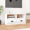 Image de Meuble TV blanc brillant 93x35,5x45 cm bois d ingénierie
