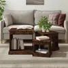 Image de Tables basses 3 pcs chêne fumé bois d ingénierie