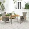 Image de vidaXL Ensemble de salle à manger de jardin 3 pcs avec coussins Gris 3157534