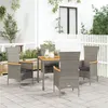 Image de vidaXL Ensemble de salle à manger de jardin 5 pcs avec coussins Gris 3157535