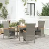 Image de vidaXL Ensemble à manger de jardin 5 pcs coussins gris résine tressée, ensemble de salle à manger, ensemble de salle à 3157537