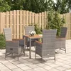 Image de vidaXL Ensemble de salle à manger de jardin 5 pcs avec coussins Gris 3157547
