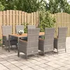 Image de vidaXL Ensemble à manger de jardin et coussins 7 pcs gris rotin, ensemble de salle à manger, ensemble de salle à manger 3157552