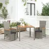 Image de vidaXL Ensemble à manger de jardin 3 pcs coussins gris résine tressée, ensemble de salle à manger, ensemble de salle à 3157555