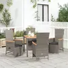 Image de vidaXL Ensemble de salle à manger de jardin 5 pcs avec coussins Gris 3157556
