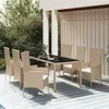 Image de vidaXL Ensemble à dîner de jardin avec coussins 7 pcs beige poly rotin 3157563