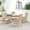 Image de vidaXL Ensemble à dîner de jardin avec coussins 5 pcs Beige poly rotin 3157568