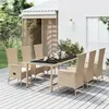Image de vidaXL Ensemble à manger de jardin et coussins 7 pcs beige poly rotin, ensemble de salle à manger 3157570