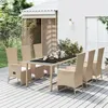 Image de vidaXL Ensemble à manger de jardin et coussins 7 pcs beige poly rotin, ensemble de salle à manger 3157578