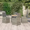 Image de vidaXL Ensemble à manger de jardin 5 pcs coussins gris résine tressée, ensemble de salle à manger 3157583
