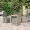 Image de vidaXL Ensemble à manger de jardin 5 pcs coussins gris résine tressée, ensemble de salle à manger, ensemble de salle à 3157584