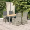 Image de vidaXL 5-delige Tuinset met kussens poly rattan grijs3157585
