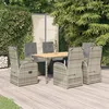 Image de vidaXL 7-delige Tuinset met kussens poly rattan grijs3157586