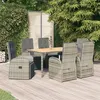 Image de vidaXL 7-delige Tuinset met kussens poly rattan grijs3157587
