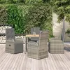 Image de vidaXL Ensemble à manger de jardin 5 pcs coussins gris résine tressée, ensemble de salle à manger, ensemble de salle à 3157592