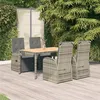 Image de vidaXL 5-delige Tuinset met kussens poly rattan grijs3157593