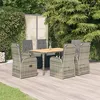Image de vidaXL 7-delige Tuinset met kussens poly rattan grijs3157594
