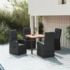 Image de vidaXL Ensemble à manger de jardin coussins 5pcs Noir Résine tressée, ensemble de salle à manger, ensemble de salle à manger 3157598
