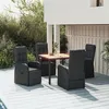 Image de vidaXL Ensemble à manger de jardin coussins 5pcs Noir Résine tressée, ensemble de salle à manger, ensemble de salle à manger 3157599