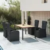 Image de vidaXL Ensemble à manger de jardin coussins 5pcs Noir Résine tressée, ensemble de salle à manger, ensemble de salle à manger 3157600