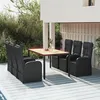 Image de vidaXL Ensemble à manger de jardin coussins 7pcs Noir Résine tressée, ensemble de salle à manger, ensemble de salle à manger 3157601