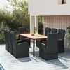 Image de vidaXL Ensemble à manger de jardin 9pcs coussins noir résine tressée, ensemble de salle à manger, ensemble de salle à manger 3157604