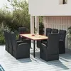 Image de vidaXL Ensemble à manger de jardin 9pcs coussins noir résine tressée, ensemble de salle à manger, ensemble de salle à manger 3157605