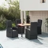 Image de vidaXL Ensemble à manger de jardin 5pcs Noir Poly rotin et acacia, ensemble de salle à manger, ensemble de salle à manger 3157607