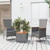 Image de vidaXL 3-delige Loungeset poly rattan en massief acaciahout grijs3157652
