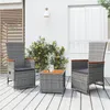 Image de vidaXL 3-delige Loungeset poly rattan en massief acaciahout grijs3157654