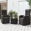 Image de vidaXL Ensemble de salon de jardin 3 pcs noir poly rotin et acier 3157660