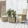 Image de vidaXL 3-delige Loungeset poly rattan en staal beige3157663