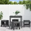Image de Salon de jardin vidaxl 6 personnes 5 pieces bois x 82.5 x 76 cm resine tressee