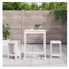 Image de Salon de jardin Vidaxl bois massif blanc 3 pieces 2 personnes