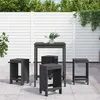 Image de Salon de jardin vidaxl bois massif 5 pieces gris x 82.5 x 110 cm