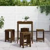 Image de Salon de jardin vidaxl bois massif 5 pieces x 82.5 x 110 cm