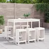 Image de vidaXL Ensemble de bar de jardin 7 pcs blanc bois de pin massif, ensemble de pub, ensemble de bar de patio, ensemble de 3157752