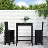 Image de vidaXL Ensemble de bar de jardin 3 pcs noir bois de pin massif, ensemble de pub, ensemble de bar de patio, ensemble de table 3157767