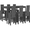 Image de Salon de jardin vidaxl bois massif gris 7 pieces 159.5 x 82.5 x 110 cm